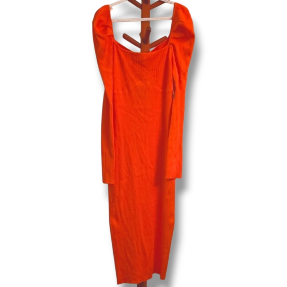 Fashion Nova NWT Plus Size  Orange Kalina Sweater Midi Dress
